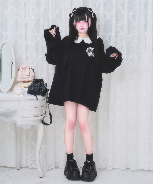 nyanMe(ニャンミー)の「めるてぃにゃんてぃー(Tシャツ/カットソー・レディース・ブラック/ピンク・FREE)」の5枚目の写真