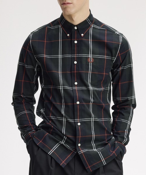 FRED PERRY(フレッドペリー)の「【先行予約受付中】Poplin Tartan Shirt/ポプリンタータンチェックシャツ(シャツ/ブラウス・メンズ・ダークグリーン・S/L/M)」の1枚目の写真