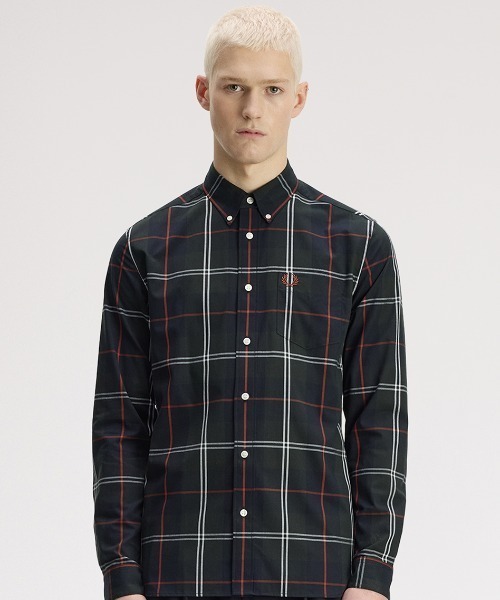FRED PERRY(フレッドペリー)の「【先行予約受付中】Poplin Tartan Shirt/ポプリンタータンチェックシャツ(シャツ/ブラウス・メンズ・ダークグリーン・S/L/M)」の5枚目の写真