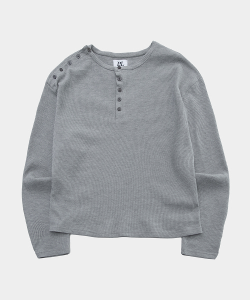 PLACESTUDIOMAN(プレイススタジオメンズ)の「スナップポイントソフトラウンドネックベーシックロングスリーブTシャツ_3COLOR(Tシャツ/カットソー・レディース・ブラック/ブラウン/グレー・FREE)」の5枚目の写真