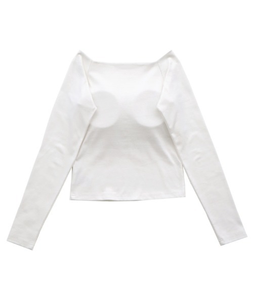 select MOCA(セレクトモカ)の「カップ付きボートネックロンT(Tシャツ/カットソー・レディース・ブラック/ブラウン/ネイビー/オフホワイト/グレー・FREE)」の7枚目の写真