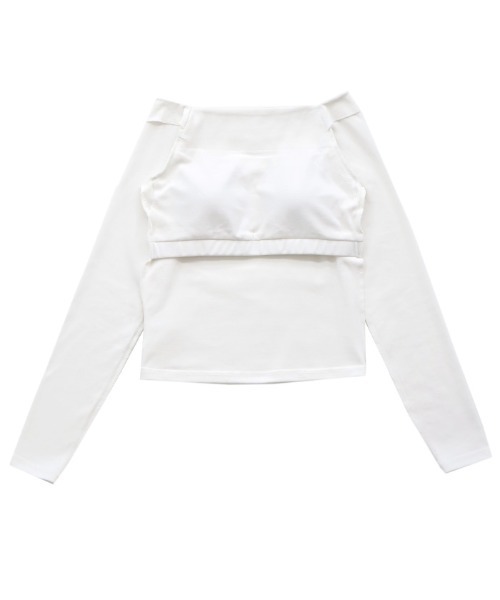 select MOCA(セレクトモカ)の「カップ付きボートネックロンT(Tシャツ/カットソー・レディース・ブラック/ブラウン/ネイビー/オフホワイト/グレー・FREE)」の8枚目の写真