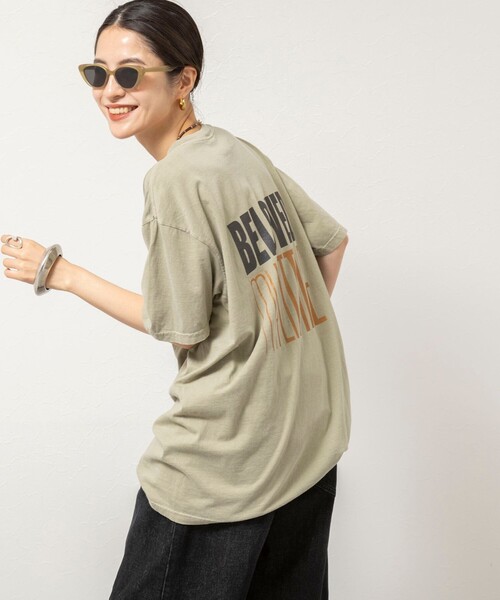 Rie Miller(リエミラー)の「BELOVED MYLITTLE ガーメントダイポケTシャツ(Tシャツ/カットソー・レディース・ホワイト/ボルドー/チャコールグレー/カーキ・FREE)」の3枚目の写真