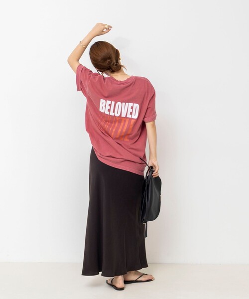 Rie Miller(リエミラー)の「BELOVED MYLITTLE ガーメントダイポケTシャツ(Tシャツ/カットソー・レディース・ホワイト/ボルドー/チャコールグレー/カーキ・FREE)」の7枚目の写真