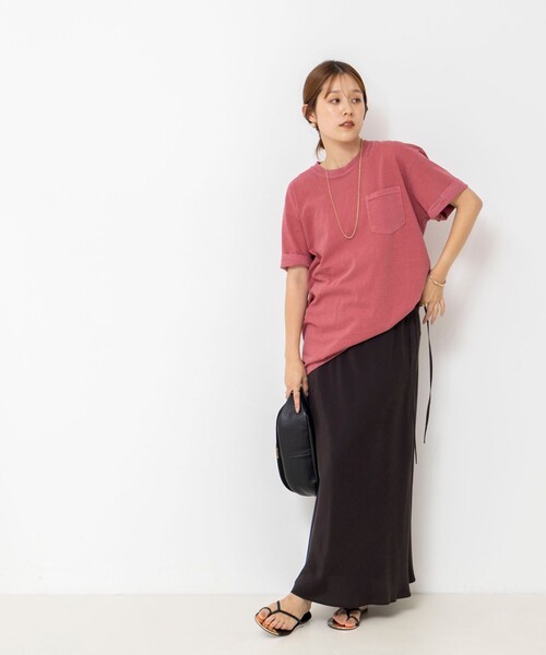 Rie Miller(リエミラー)の「BELOVED MYLITTLE ガーメントダイポケTシャツ(Tシャツ/カットソー・レディース・ホワイト/ボルドー/チャコールグレー/カーキ・FREE)」の10枚目の写真