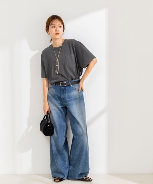 Rie Miller(リエミラー)の「BELOVED MYLITTLE ガーメントダイポケTシャツ(Tシャツ/カットソー・レディース・ホワイト/ボルドー/チャコールグレー/カーキ・FREE)」の16枚目の写真