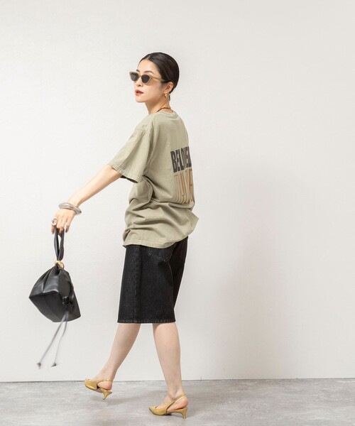 Rie Miller(リエミラー)の「BELOVED MYLITTLE ガーメントダイポケTシャツ(Tシャツ/カットソー・レディース・ホワイト/ボルドー/チャコールグレー/カーキ・FREE)」の19枚目の写真