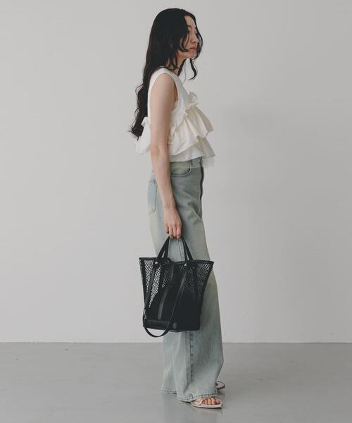 SENSE OF PLACE by URBAN RESEARCH(センスオブプレイスバイアーバンリサーチ)の「2WAYハンドルメッシュバッグ(トートバッグ・レディース・アイボリー/ブラック・ONE)」の17枚目の写真