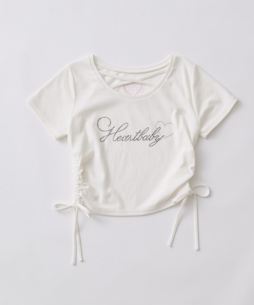OLIVE des OLIVE（オリーブデオリーブ）の「きらきらロゴドロストTシャツ（Tシャツ/カットソー・レディース・ブラック/サックスブルー/オフホワイト/ピンク/ホワイト・FREE）」の12枚目の写真