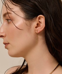 【金属アレルギー対応】グリッターエクレアロングピアス/ニッケルフリー　揺れピアス チェーンピアス