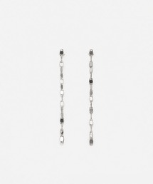 【金属アレルギー対応】グリッターエクレアロングピアス/ニッケルフリー　揺れピアス チェーンピアス