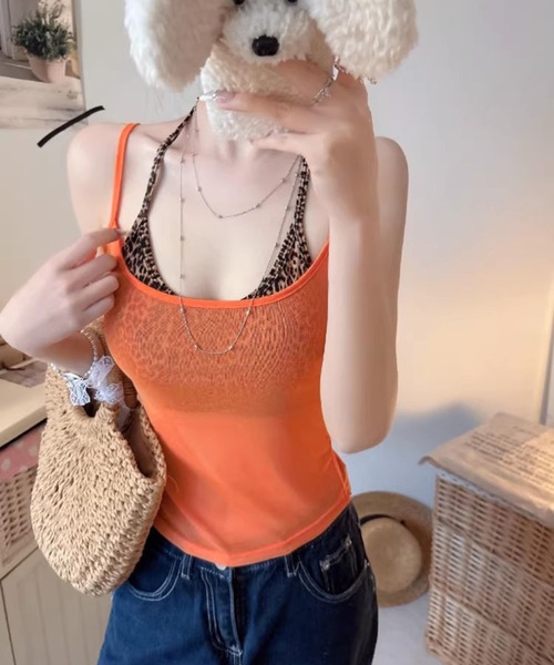 VIBGYOR(ヴィブジョー)の「【EIZZ/アイズ】シアーメッシュ ストレッチ スリムキャミソール(キャミソール・レディース・ホワイト/ブラック/レッド/オレンジ/ブルー・FREE)」の8枚目の写真
