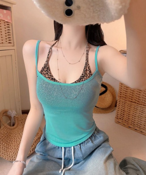 VIBGYOR(ヴィブジョー)の「【EIZZ/アイズ】シアーメッシュ ストレッチ スリムキャミソール(キャミソール・レディース・ホワイト/ブラック/レッド/オレンジ/ブルー・FREE)」の16枚目の写真