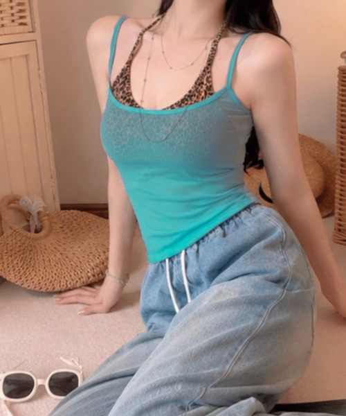 VIBGYOR(ヴィブジョー)の「【EIZZ/アイズ】シアーメッシュ ストレッチ スリムキャミソール(キャミソール・レディース・ホワイト/ブラック/レッド/オレンジ/ブルー・FREE)」の17枚目の写真