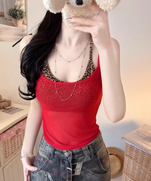 VIBGYOR(ヴィブジョー)の「【EIZZ/アイズ】シアーメッシュ ストレッチ スリムキャミソール(キャミソール・レディース・ホワイト/ブラック/レッド/オレンジ/ブルー・FREE)」の22枚目の写真