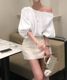 オフショルダー半袖トップス
