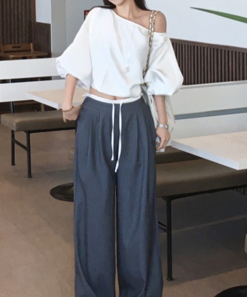 Aelina(エリナ)の「オフショルダー半袖トップス(その他トップス・レディース・ピンク/オフホワイト/ブラック・FREE)」の12枚目の写真