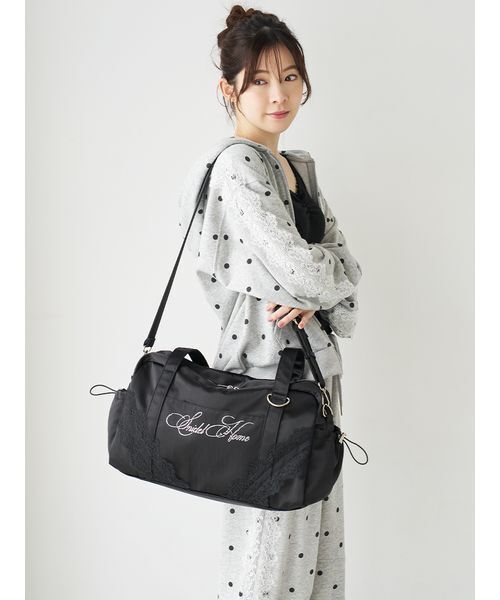 SNIDEL HOME(スナイデルホーム)の「【WEB限定カラーあり】ビジューロゴキャリーオンバッグ(トートバッグ・レディース・ピンクベージュ/ライトブルー/アイボリー/ブラック・F)」の2枚目の写真