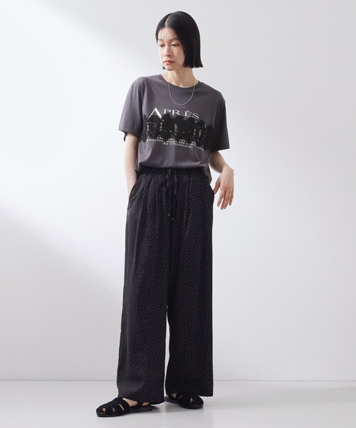THE SHOP TK （ザ ショップ ティーケー ）の「【ひんやり/吸水速乾】ロゴレースカバーリングTシャツ（Tシャツ/カットソー・レディース・オフホワイト/スミクロ・13/12）」の12枚目の写真