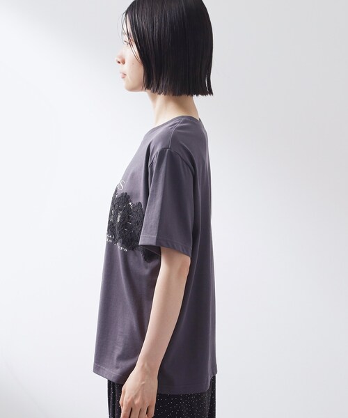 THE SHOP TK （ザ ショップ ティーケー ）の「【ひんやり/吸水速乾】ロゴレースカバーリングTシャツ（Tシャツ/カットソー・レディース・オフホワイト/スミクロ・13/12）」の15枚目の写真