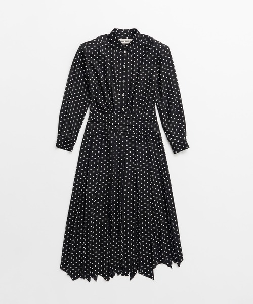 PRANK PROJECT(プランクプロジェクト)の「【2026Autumn Pre-Order】アシンメトリカルプリーツドットドレス / Asymmetrical Pleated Dot Dress(ワンピース・レディース・マルチ・38/36)」の4枚目の写真