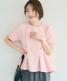 coca（coca）（コカ）の「【西山茉希様着用】表面感 半袖タックブラウス（シャツ/ブラウス）」