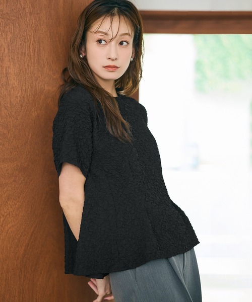 coca(coca)(コカ)の「【西山茉希様着用】表面感 半袖タックブラウス(シャツ/ブラウス・レディース・ブラック/ホワイト/ライトピンク・S/M/L)」の13枚目の写真