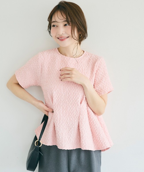 coca(coca)(コカ)の「【西山茉希様着用】表面感 半袖タックブラウス(シャツ/ブラウス・レディース・ブラック/ホワイト/ライトピンク・S/M/L)」の16枚目の写真