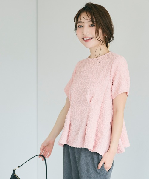 coca(coca)(コカ)の「【西山茉希様着用】表面感 半袖タックブラウス(シャツ/ブラウス・レディース・ブラック/ホワイト/ライトピンク・S/M/L)」の18枚目の写真