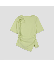 ASYMMETRY NECK STRING TEE(T-7049)