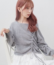 アシメドロストラメメッシュニットプルオーバー