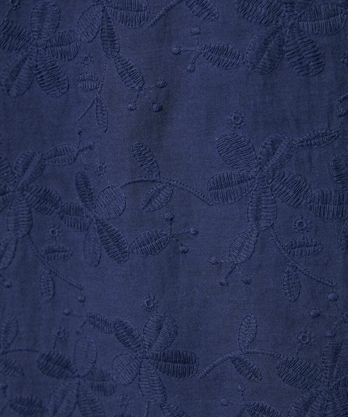 Jocomomola(ホコモモラ)の「Sendero de flores フラワー刺繍シャツワンピース(ワンピース・レディース・ネイビー/アイボリー・40)」の12枚目の写真