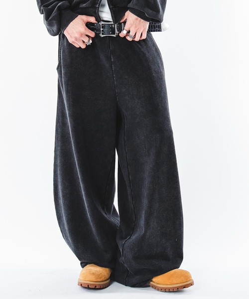 SHORT ROUND(ショートラウンド)の「SHORT ROUND/ブリーチカーブスウェットパンツ(スウェットパンツ・メンズ・ピンク/ブラック系その他/その他1/杢グレー・MEDIUM/LARGE)」の2枚目の写真