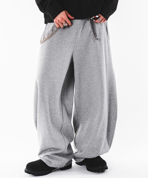 SHORT ROUND(ショートラウンド)の「SHORT ROUND/ブリーチカーブスウェットパンツ(スウェットパンツ・メンズ・ピンク/ブラック系その他/その他1/杢グレー・MEDIUM/LARGE)」の3枚目の写真