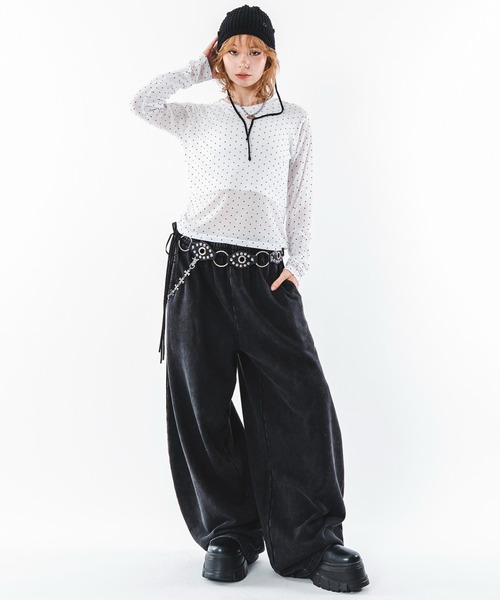SHORT ROUND(ショートラウンド)の「SHORT ROUND/ブリーチカーブスウェットパンツ(スウェットパンツ・メンズ・ピンク/ブラック系その他/その他1/杢グレー・MEDIUM/LARGE)」の6枚目の写真