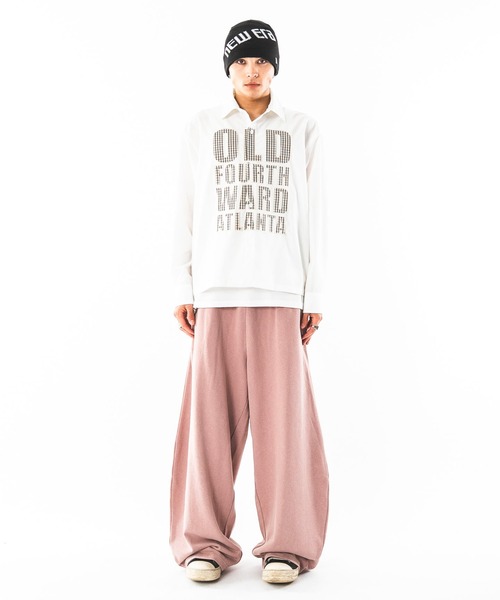 SHORT ROUND(ショートラウンド)の「SHORT ROUND/ブリーチカーブスウェットパンツ(スウェットパンツ・メンズ・ピンク/ブラック系その他/その他1/杢グレー・MEDIUM/LARGE)」の12枚目の写真