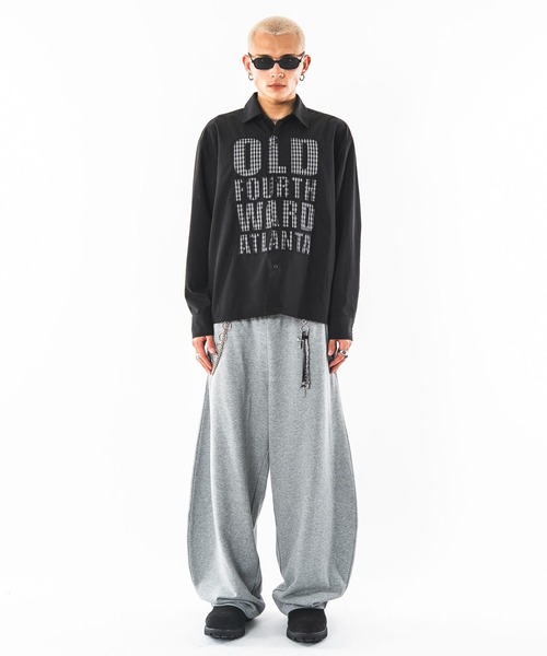 SHORT ROUND(ショートラウンド)の「SHORT ROUND/ブリーチカーブスウェットパンツ(スウェットパンツ・メンズ・ピンク/ブラック系その他/その他1/杢グレー・MEDIUM/LARGE)」の19枚目の写真