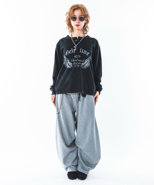 SHORT ROUND(ショートラウンド)の「SHORT ROUND/ブリーチカーブスウェットパンツ(スウェットパンツ・メンズ・ピンク/ブラック系その他/その他1/杢グレー・MEDIUM/LARGE)」の22枚目の写真