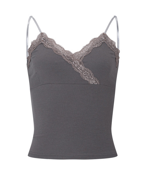 PLEASENOFOLLOW(プリーズノーフォロー)の「Flora Lace Sleeveless Top (Vintage Grey)(Tシャツ/カットソー・レディース・その他・FREE)」の2枚目の写真