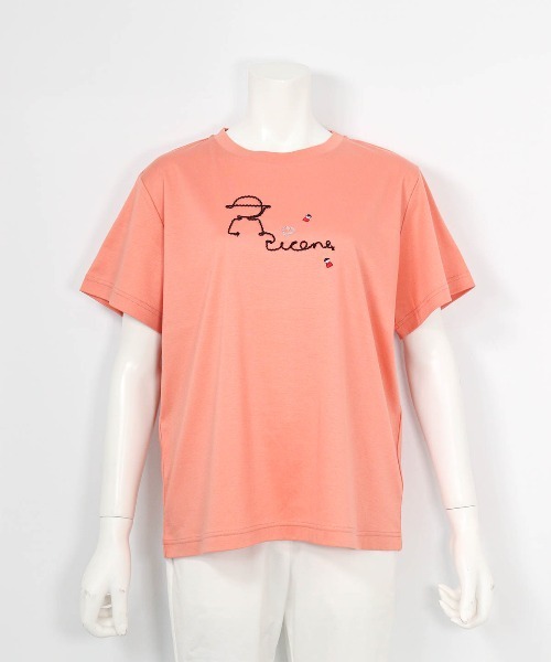 Picone CLUB(ピッコーネクラブ)の「チェーン刺繍UV冷感Tシャツ(その他トップス・レディース・ライトオレンジ系/ブラック/ホワイト・13号/11号/9号)」の3枚目の写真