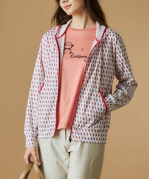 Picone CLUB(ピッコーネクラブ)の「チェーン刺繍UV冷感Tシャツ(その他トップス・レディース・ライトオレンジ系/ブラック/ホワイト・13号/11号/9号)」の18枚目の写真
