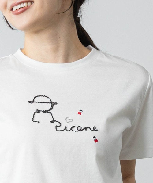 Picone CLUB(ピッコーネクラブ)の「チェーン刺繍UV冷感Tシャツ(その他トップス・レディース・ライトオレンジ系/ブラック/ホワイト・13号/11号/9号)」の15枚目の写真