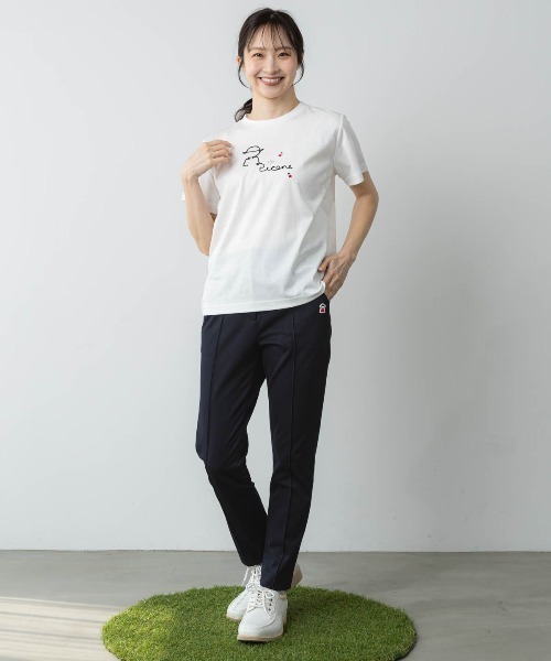 Picone CLUB(ピッコーネクラブ)の「チェーン刺繍UV冷感Tシャツ(その他トップス・レディース・ライトオレンジ系/ブラック/ホワイト・13号/11号/9号)」の16枚目の写真