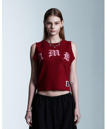 AAMBITION（アアンビション）の「AMBロゴスリーブレス（レッド）（Tシャツ/カットソー）」