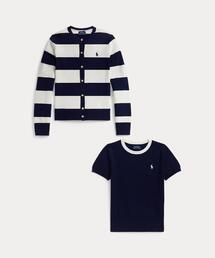 POLO RALPH LAUREN CHILDRENSWEAR(�|�� �����t ���[���� �`���h�����Y�E�F�A)�̃R�b�g�� �Z�[�^�[ & �X�g���C�v�h �J�[�f�B�K�� �Z�b�g(�A���T���u��)