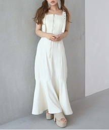 【CECIL McBEE】ステッチ配色フロントZIPワンピース