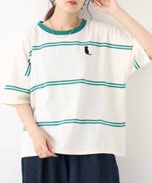 1point刺繍 5分袖Tシャツ