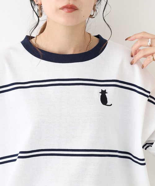 FUNALIVE(ファンアライブ)の「1point刺繍 5分袖Tシャツ(Tシャツ/カットソー・レディース・ホワイト系その他/ベージュ系その他2・L/M)」の6枚目の写真