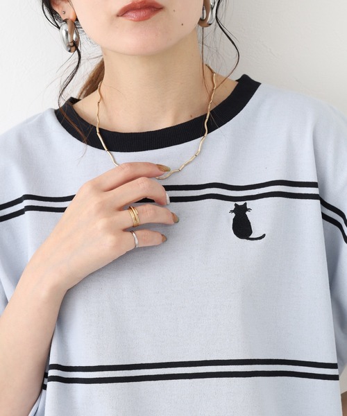 FUNALIVE(ファンアライブ)の「1point刺繍 5分袖Tシャツ(Tシャツ/カットソー・レディース・ホワイト系その他/ベージュ系その他2・L/M)」の14枚目の写真