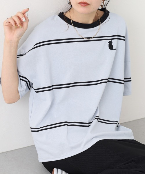 FUNALIVE(ファンアライブ)の「1point刺繍 5分袖Tシャツ(Tシャツ/カットソー・レディース・ホワイト系その他/ベージュ系その他2・L/M)」の16枚目の写真